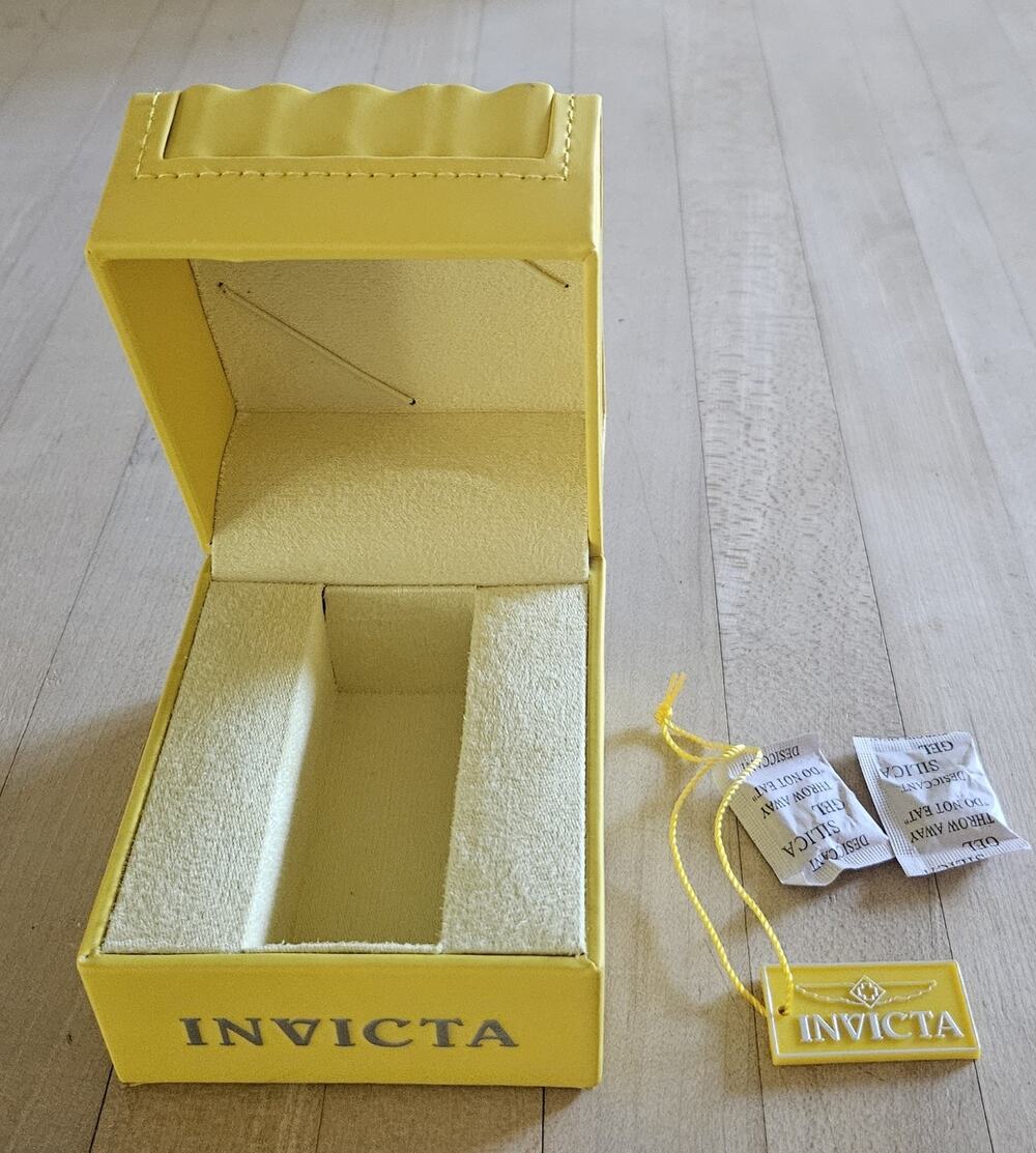 Invicta Watch Box Storage Case Yellow Faux Leather Empty CASE ONLY